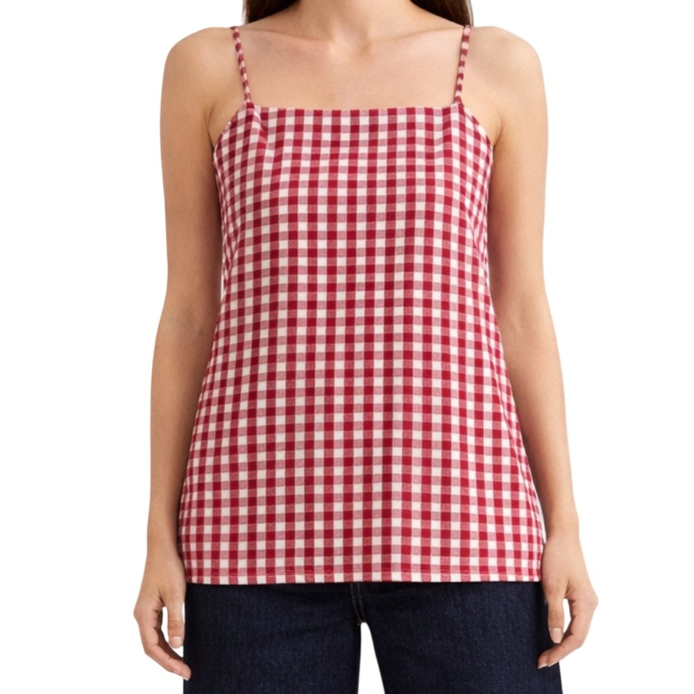 Zara Pink & White Checkered Camisole Costal Cowgirl Cottage Core Western Summer
